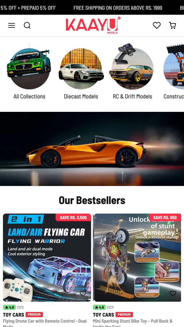 Kaayu World Mobile Webpage