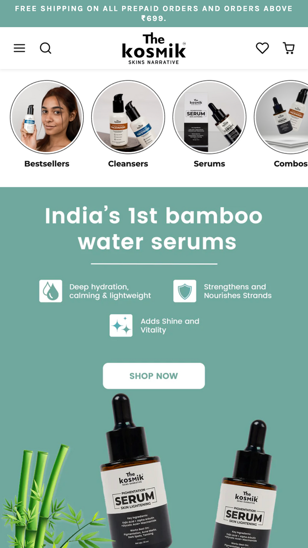 Kosmik Mobile Webpage