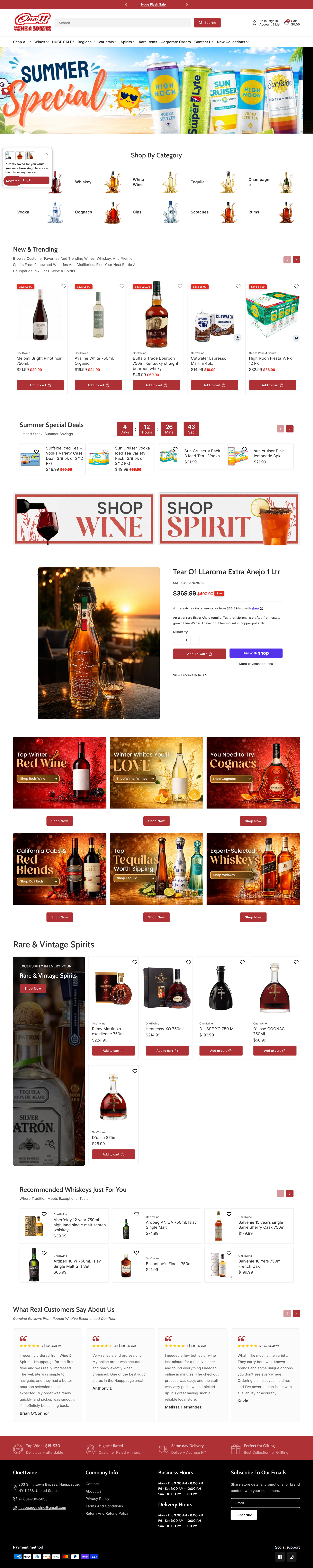One11 Wine & Spirits Shopify Store